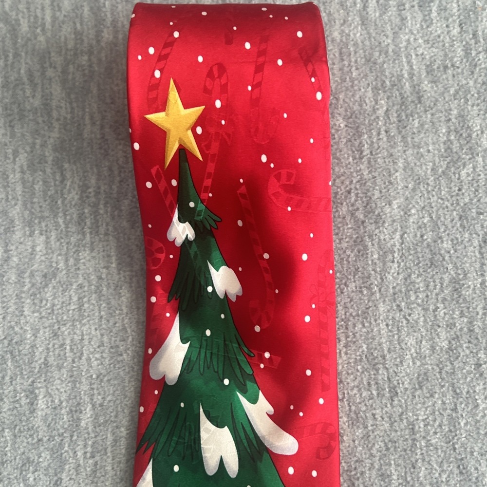 Hallmark Yule Tie Greetings Christmas Santa Mrs Claus Car Peace Silk Men Vintage - Picture 5 of 12